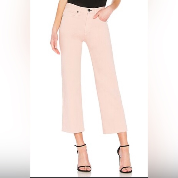 Rag & Bone Justine High Waisted Wide Leg Cropped Denim in Pink Blush size 25 - Picture 1 of 6